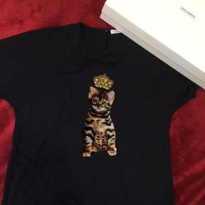 Dolce & Gabbana cat corona T-shirt. XS